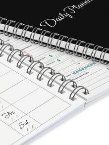 Trees Women's Undated Weekly Planner Notebook, Daily Schedule Spiral Bound Goal Planner With Habit Tracker - Black - View 9