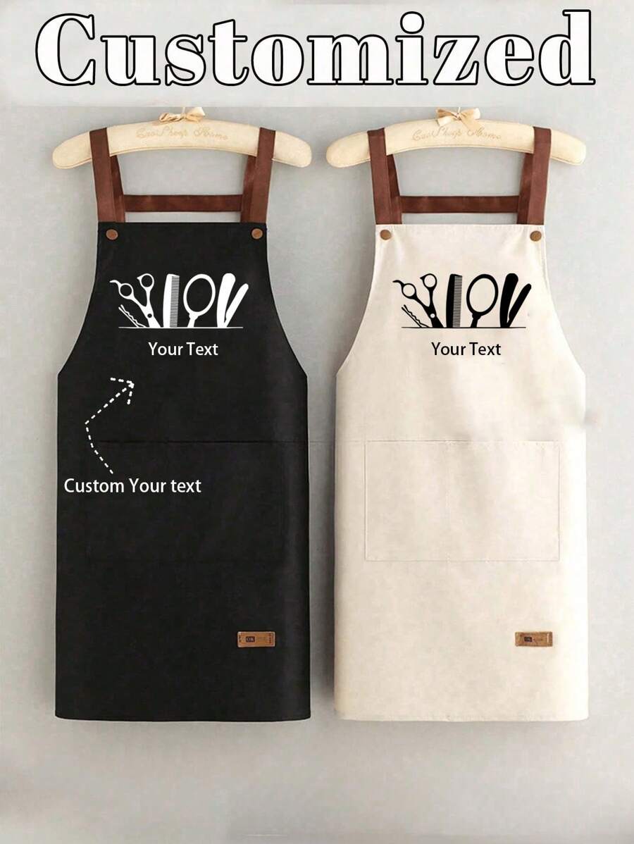 1pc Personalized Custom Hair Stylist Black Apron Hairdresser Beauty Salon Cosmetologist Cosmetology School Barber Gift Custom,Unique,Personalized Ideal Gifts For Him Her,Boyfriend,Girlfriend,Dad,Mom,Family,Friends For Anniversaries,For Valentine's Day,For Mother's Day,For Birthdays,For Children's Day,For Father's Day,For Graduation,For Weddings,For Christmas,For Housewarming