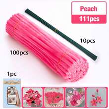 30厘米绿色花茎铁丝+视频教程，60色雪尼尔绒条，适合万圣节、返校季，30厘米彩色绒条手工材料，雪尼尔绒条，毛绒金属丝扎带，价格实惠，品质优良 - 彩色 - 查看 48