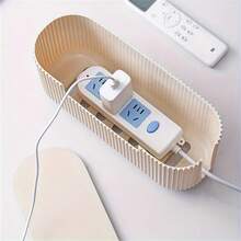 1-Pack Frost White Organizer Box For Power Strips, Surge Protectors, Chargers, Adapters, TV & Computer Wires - Cable Hider Box For Home/Office, Easy Assembly, Durable PP Plastic, Keeps Wires Organized, & Pets - 彩色 - 查看 5