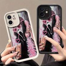 Scary Movie Pattern Frosted Soft Case For Apple  17 Air/16/15/14/13/12 Pro Max 17/16/15 Plus 11/X/Xsmax Mobile Phone Case Tpu For Galaxy S22 S23 S24 S25 Ultra/Plus/FE/Edge/+ Anti-Fingerprint Anti-Fall Durable For Men And Women - White - View 5