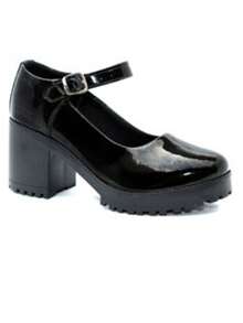 Women's Mary Jane Shoes With High Heel Sole And Adjustable Buckle - 黑色 - 查看 2