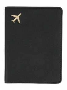 Multi-Card PU Passport Holder - Snap Closure, Faux Leather Lining, Airplane Pattern Passport Case, Minimalist Travel Accessory - Convenient Document Storage And Travel Items, Holiday Supplies Travel Stuff Travel Organiser Travel Items Travel Wallet Passport Holder Passport Wallet Beach Vacation Bag Summer Christmas Vacation