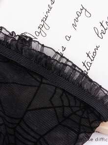 1 Pair Gothic Style Dark Spider Web Fingerless Gloves, Cosplay Performance Accessory, Demon Witch Role Play Prop, Street Dark Style Outfit