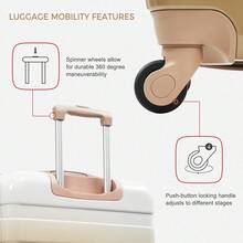MERAX Luggage Sets New Model ABS Hardshell 3pcs  Luggage Hardside Lightweight Durable Suitcase Sets Spinner Wheels Suitcase With TSA Lock 20''24''28''( Tan) - 譚 - 查看 9