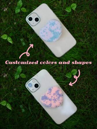 1pc Customized Plush Embroidered Decor, Customized Phone Holder, Handmade Embroidered Customized/Candy-Colored Artwork, Letter/Round/Heart-Shaped, Customized Phone Holder/Pendant, Customized Plush Artwork, Can Be Used As Birthday/Party/Daily Decor Gift, Unique Gift For Family/Friends/Teachers/Girlfriend/Boyfriend/Mom/Sister, Suitable For Halloween/Thanksgiving/Christmas/New Year Gifts