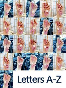 闪亮水钻字母钥匙扣 - 幸运水晶吊坠，闪亮合金饰物，适用于包包和背包 - 生日和特殊场合的完美礼物，钥匙链环包包背包饰物汽车挂件女士女孩礼物，钱包和手提包配件，字母表首字母 A-Z - 彩色 - 查看 2