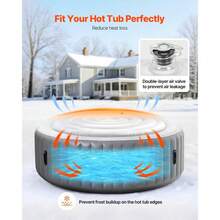 Premium 165cm Round Inflatable Hot Tub Cover - Weatherproof & Waterproof Protection In White - White - View 6