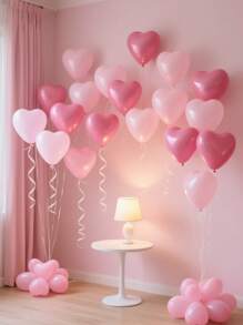 10-200pcs 10 Inch Pink Heart Shaped Latex Balloons, Suitable For Valentine's Day, Birthday, Wedding, Anniversary, Theme Party, Engagement, Home Decor, Party Supplies