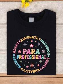 % CottonFloral Paraprofessional Shirt, Para Crew-Shirt, Para Life Tee, Paraprofessional Teacher-Shirts, Para Matching Tees, Best Para, BS-398Casual Versatile