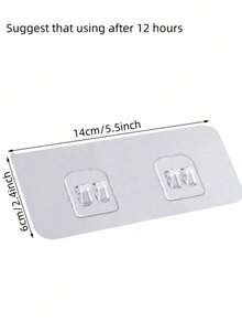 Double Claw Transparent Adhesive Hooks, Strong Adhesive Damage-Free No-Drill Wall Hanging Clips For Bathroom, Kitchen Racks - Multicolor - View 4