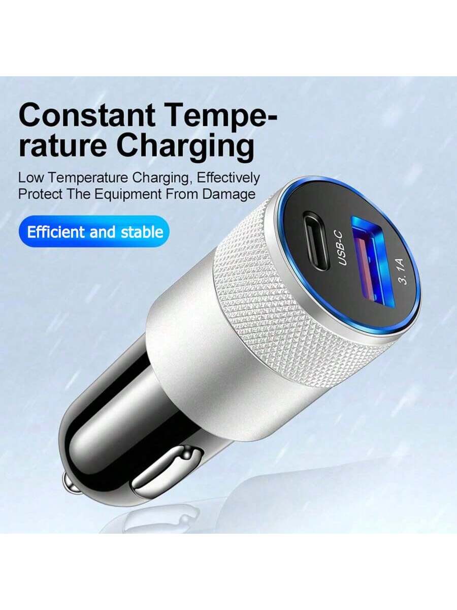 شاحن سيارة سريع 3.0 – صغير ومعدني – 3.1 أمبير – مع...