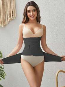 女士束腰塑身衣，收腹塑形衣 - 黑色 - 查看 3