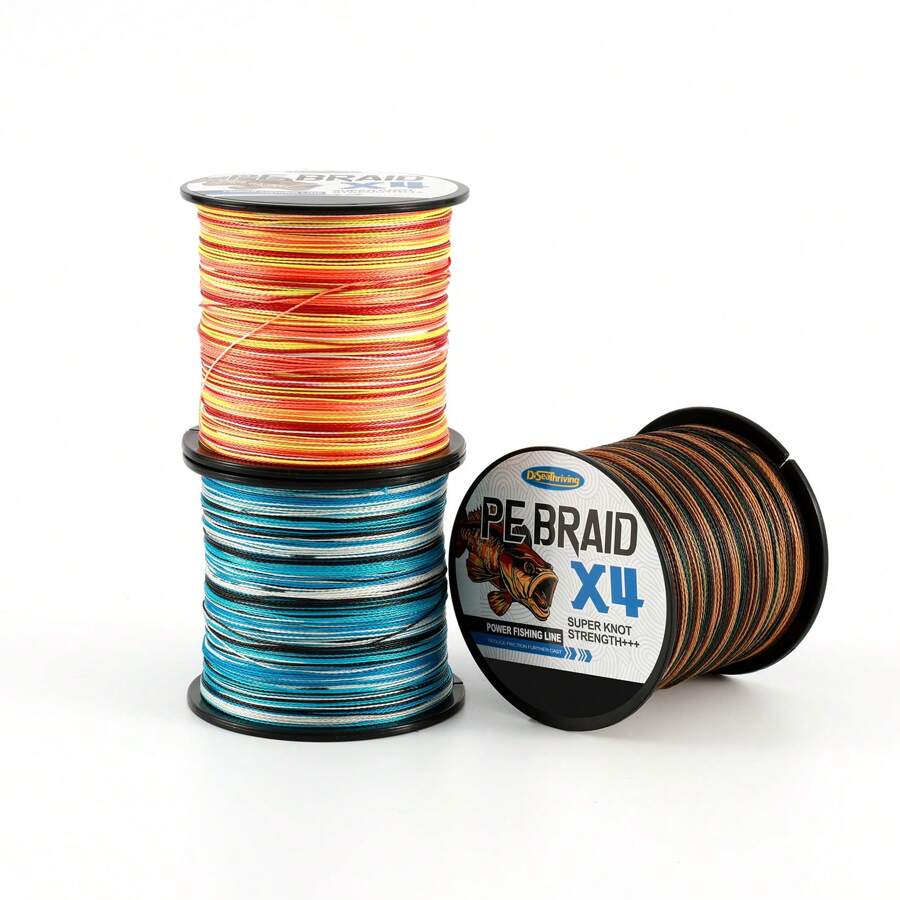 Cost-Effective Super Cast 4 Strands Braided Fishing Line 6LB To 60LB Test For Salt-Water,(100M/300M/500M),Diam.#0.10MM-0.4MM,Hi-Grade Performance,Variety Colors