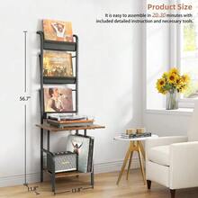 Record Player Stand With Vinyl Storage Record Player Table With Vinyl Record Storage Up To 200 Albums Turntable Stand With Record Holder Display Shelf Record Player Cabinet Organizer Rack - BlackBrown - View 6