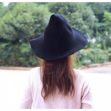 Women Witch Hat Wool Knitted Cap Party Masquerade Cosplay Costume Accessory Daily - Orange - 查看 6