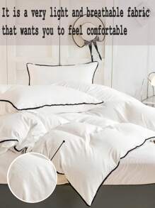 白色大号羽绒被套黑色绒球床上用品破旧别致绒球装饰农舍床上用品超柔软透气黑白羽绒被套