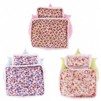 17cm 3 PiecesBedding Set: Solid Color Crown Mattress + Fresh Floral + Matching Pillow; Sleeping Bag: Strawberry Print Lace Sleeping Bag + Strawberry Print Pillow; Birthday/Holiday Gift; Accessories: Keychain