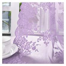 Purple Lace Curtains 96 Inches Long 2 Panels Rustic Floral Cottagecore Lavender Sheer Curtains For Living Room Decor, Rod Pocket Privacy Light Filtering Sheer Window Drapes, 52 X 96 Inch IJNIHPL - 多色246 - 查看 5