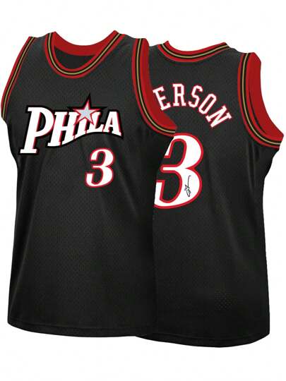 Atonmore Men's Basketball Jersey 3 Black Embroidered And Sewn Basketball Shirt, Sleeveless Vest Casual Sports Shirt