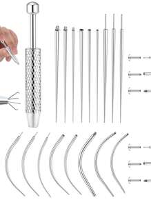 4PCS-10PCS/Set Piercing Taper Ball Grabber Tool For Changing Jewelry - 14G 16G 18G 20G Threadless/Internal Thread/External Thread Piercing Taper Stretching Kit For Ear/Nose/Navel/Nipple/Lip/Eyebrow/Tongue - Multicolor - View 2