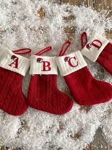 Capital Letter Christmas Stocking Decorations, Christmas Stockings, Double-Sided Fireplace Stockings, Party Decorations, New Year Party Favors, Personalized Initials Stockings, Family Holiday Christmas Party Decorations, Birthday, Christmas, Christmas Decorations, Christmas Tree Decorations, Baby Shower, Baby Supplies, Holiday Decorations, Baby Party Supplies. Party Props, Party Decorations