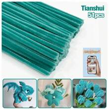 51 件/套超值装 DIY 管道清洁器散装带教程视频，适合花朵，60 种颜色加密雪尼尔茎，适合返校季节，30 厘米彩色管道清洁器工艺用品彩色雪尼尔茎，管道清洁器毛绒金属丝茎有线扭棒发带，价格实惠，质量好，漂亮，非常适合商务 Ganda Ng Kulay 质量好，颜色不一样 - 彩色 - 查看 30