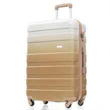 MERAX Luggage Sets New Model ABS Hardshell 3pcs  Luggage Hardside Lightweight Durable Suitcase Sets Spinner Wheels Suitcase With TSA Lock 20''24''28''( Tan) - 譚 - 查看 7