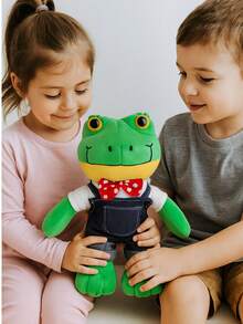 RANA RENNE CON CERTIFICADO DE ADOPCION, ADORABLE, SUAVE, ABRAZABLE, BORDADO LARA CAMPOS, CON CERTIFICADO DE ADOPCION, TAMAÑO APROXIMADO 33 CM., IDEAL PARA REGALAR O COLECCIONAR. - Verde - Ver 4