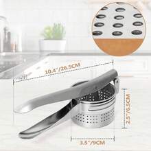 Heavy Duty Stainless Steel Potato Masher, Vegetable And Fruit Press, Suitable For Mashed Potatoes, Juices, Vegetables And Baby Food, Manual Press Crushing Kitchen Tool - Multicolor - View 11