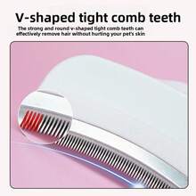 Stainless Steel Tooth Cat Detangling Brush Arched Head Anti Pet Grooming Tool Ergonomic Handle Pet Care Supplies