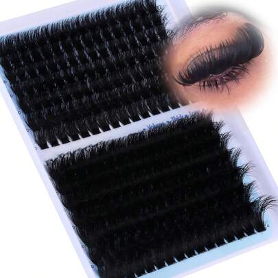 224pcs 160D + 260D Eyelash Clusters, 12-24mm Long Eyelash Extension Thick Mink Eyelash Clusters, Captivating Full Salon Look Eyelashes Lash Clusters, Eyelash Clusters, Individual Eyelashes, Lashes, Fake Lashes