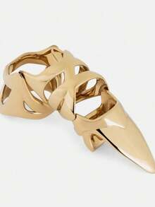 1/3pcs Fashionable Long Rings, Punk Armor Knuckle Rings With Inlaid Pearl Sharp Claw Finger Jewelry - Multicolor - View 6