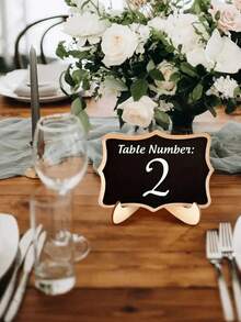 1/5/10 Mini Blackboard Bulletin Boards With Brackets, Suitable For Message Display Boards, Small Wooden Blackboards, Creative Wooden Crafts, Small Blackboards, Coffee Ornaments, Restaurant Display Boards, Message Boards, Home Art Boards, Writing Boards, Suitable For Weddings, Birthday Parties, Table Numbers, Home Decorations, Food Signs And Special Event Decorations, Cheesecake Labels, Christmas And Halloween Decorations, Christmas Back To School Room Decorations, Learning Supplies, Halloween, Thanksgiving, Easter - Multicolor - View 4