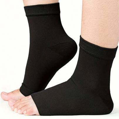 1Pair Of Breathable Knitted Ankle Support With Elastic Sleeve And Adjustable Compression Ergonomic Design For Sports Ankle Protection