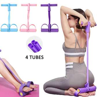 Gym Fitness Multifunction Tension Rope Resistance Band Elastic Pedal Puller Leg Stretching Training Portable Yoga Pilates Workout Fitness Equipment