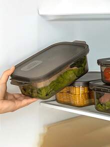 Bộ 3 hộp đựng thực phẩm dày trong suốt, kín, hộp đựng hình chữ nhật dùng được trong tủ đông và tủ lạnh, hộp nhựa dùng được trong lò vi sóng (Đen * Ngà) - Nhiều màu - Xem 7