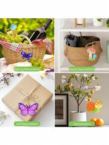 12/24pcs Wooden Insect Flower Crafts Set, DIY Handicraft Set, Creative Wooden Crafts, DIY Party Decorations, Birthday Crafts, Creative Painting Set Creative Art Handmade Supplies Creative Gift Set