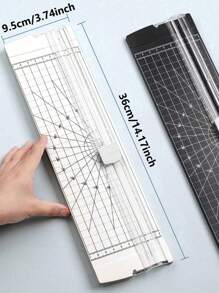 A3/A4 Portable Paper Cutter, Easy-To-Use Precision Cutting Tool, Multifunctional Paper Trimmer, Bi-Directional Cutting Blade, With Automatic Safety Guard And Side Scale, Suitable For School, Home And Office - Multicolor - View 6