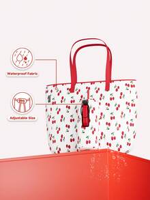 Meoky Tote Bag with Front Pocket and Zipper, Waterproof Shoulder Bag with Water Bottle Holder, Fits Laptop, Tumbler with Handle and Straw, Perfect for Daily Use, School, Travel, Work, and a Creative Gift Idea for Women - 紅色 - 查看 5
