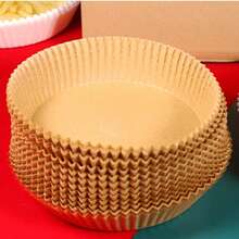 100-300 PCS Round Disposable Non-Stick Air Fryer Steamer Paper Liner Parchment Baking - Brown - View 11