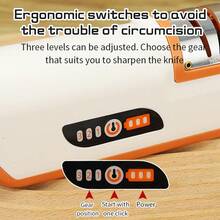 Elektryczna ostrzałka do noży kuchennych, 3-stopniowe ostrzenie i polerowanie, narzędzie do ostrzenia noży, odpowiednia do noży stalowych i ceramicznych, profesjonalna elektryczna ostrzałka do noży z 3-stopniowym ostrzem diamentowym, precyzyjna prowadnica kątowa 20° do szybkiego ostrzenia, naprawy/renowacji/polerowania ostrzy