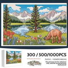 1000/500/300 片成人拼图,风景秀丽,高难度超大拼图,优质厚实耐用,创意乐趣,提高思维能力,家居 DIY 装饰,提升氛围,互动智力拼图,脑筋急转弯爱好,无框艺术装饰画,生日、万圣节、感恩节的完美礼物 - 彩色 - 查看 2