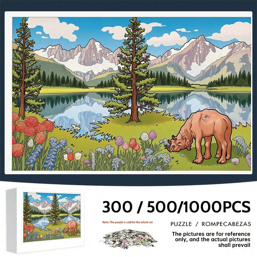1000/500/300 片成人拼图，风景秀丽，高难度超大拼图，优质厚实耐用，创意乐趣，提高思维能力，家居 DIY 装饰，提升氛围，互动智力拼图，脑筋急转弯爱好，无框艺术装饰画，生日、万圣节、感恩节的完美礼物