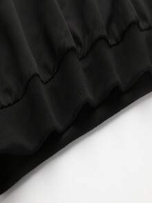 少女街头时尚鸭子图案印花宽松长袖连帽卫衣，趣味十足的款式，纯色连帽卫衣，适合日常穿着、派对、上学、音乐节、度假、通勤。可作为礼物送给家人、男朋友、女朋友、朋友 - 黑色 - 查看 4