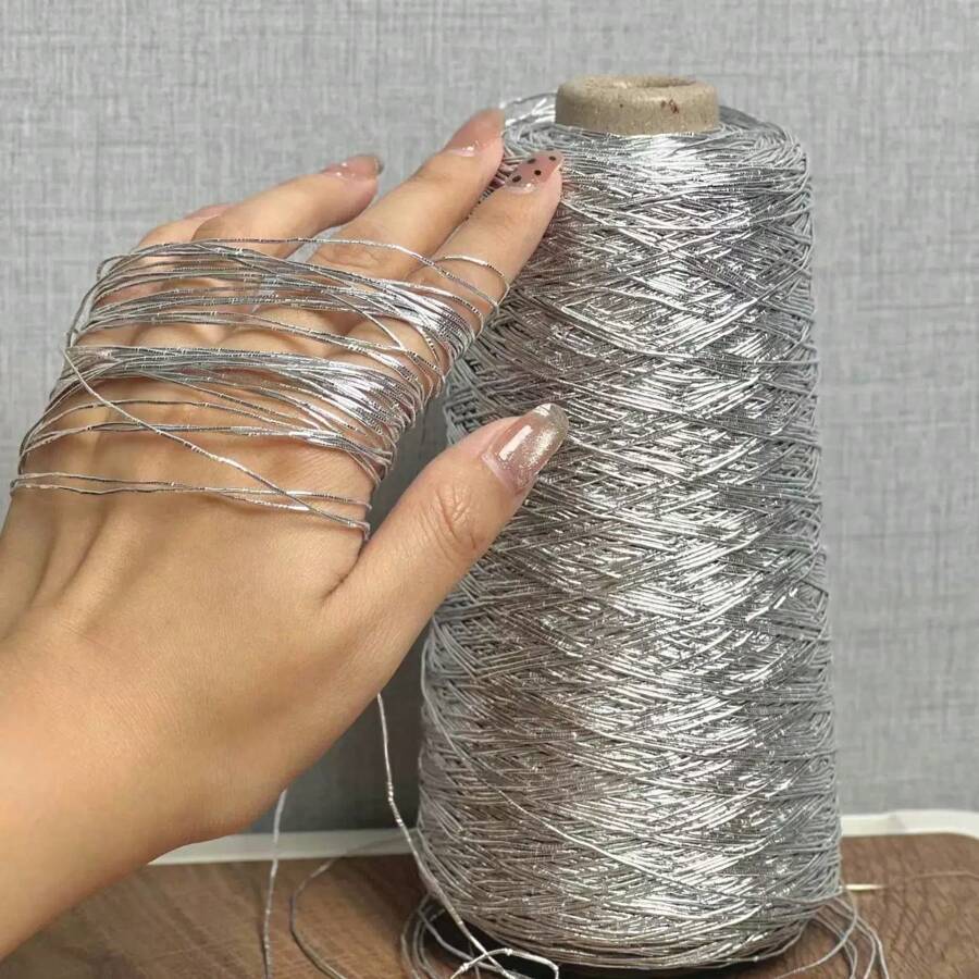 200g 1 Lote de Hilo de Crochet de Metal Brillante de Colores - Fino, Brillante, Ligero, Adecuado para Labores Manuales de Bolsos, Carteras, Cestas, Costura, Artesanía - Proveedor al por mayor, Fácil de Usar, Material Versátil