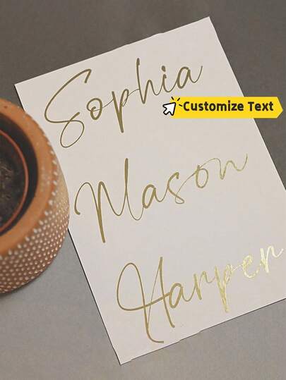 Personalized Custom Name Tag Stickers, 3-6 Inch Labels, Name Decal, Custom Decal Stickers, Name Stickers, Date Stickers, DIY Gifts, Handmade, Handwriting, Wedding Stickers, Gift Stickers. Customizable Holographic Name Stickers For Water Bottles, Lunch Boxes,Personal Items,Glass, Cups, Rolls, Balloons, Calligraphy Stickers, Gift Box Decorations, Wedding Favors, Bridesmaid Proposal Box Birthday Graduation,Festive Calendar