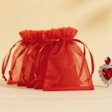 10/50/100pcs Organza Gift Bags, Size: 7*9cm, Colorful Organza Wedding Candy Bags, Halloween Candy Bags, Christmas Gift Packaging Bags, Various Outdoor Festival Party Packaging Supplies