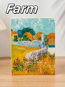 1 pieza - Tamaño 4R, estilos disponibles, 50 páginas interiores con 100 fotos, reversible, álbum de diseño de pintura al óleo, álbum de estilo de inserción, álbum conmemorativo de pintura al óleo, álbum de fotos de dibujos animados para niños