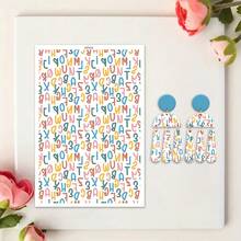 1 coală de hârtie de transfer pentru lut polimeric, imitație de marmură retro abstract flori lut transfer hârtie pentru cercei din lut polimeric, vintage flori margarete transfer hârtie lut bijuterii pictură în ulei bijuterii - Multicolor - Vizualizare 17